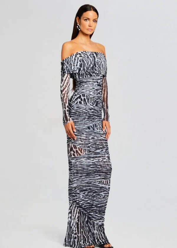 Guest Of*Retrofete Chanda Gown Grey Ocelot