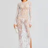 Sequin Styles*Retrofete Cherri Sequin Crochet Dress White