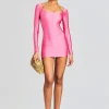 Tropical Hues*Retrofete Chiara Lycra Mini Dress Rose Blossom