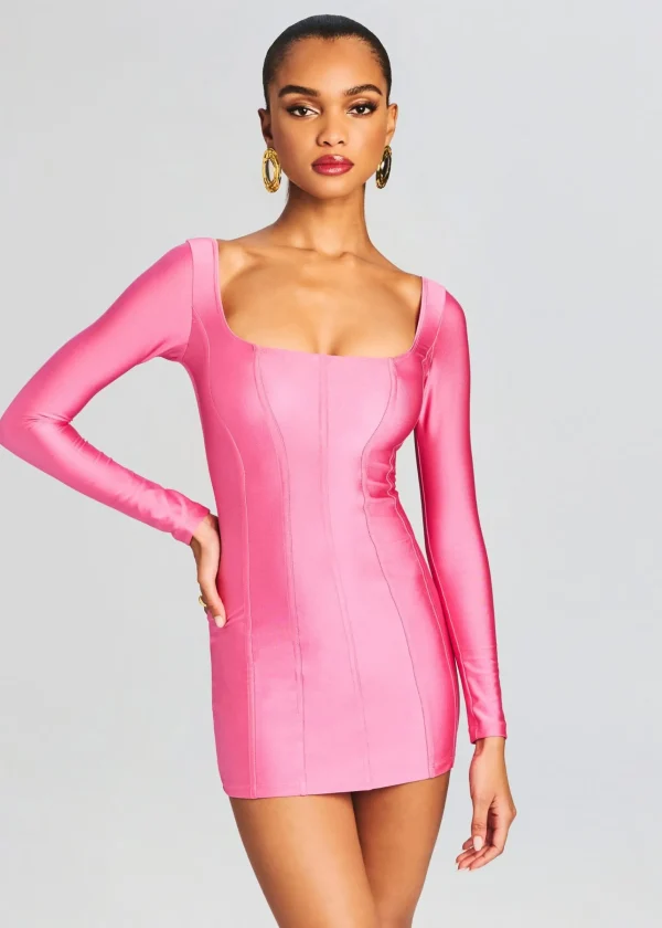 Tropical Hues*Retrofete Chiara Lycra Mini Dress Rose Blossom