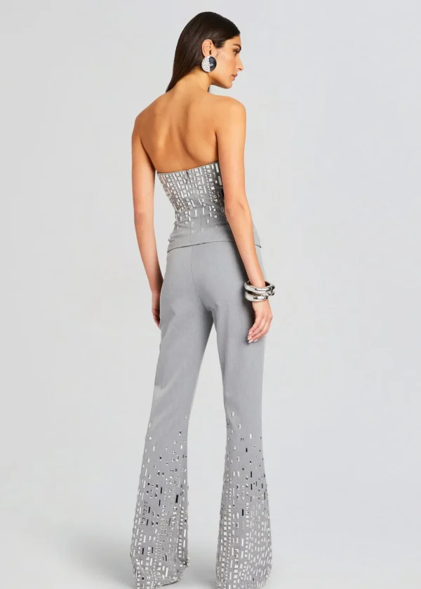 Night Out*Retrofete Chloe Embellished Top Gray/Silver
