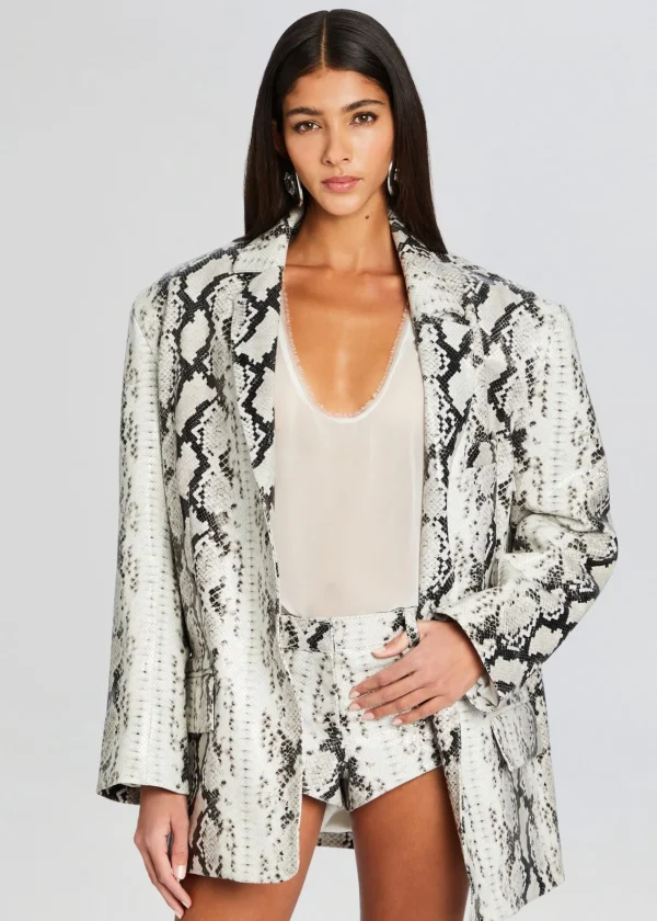 RETROFÊTE*Retrofete Chloe Leather Blazer Neutral Snake
