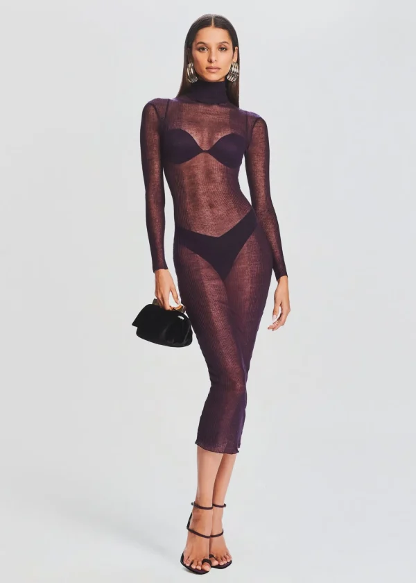 Sheer Bliss*Retrofete Christine Dress Eggplant