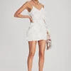 Sequin Styles*Retrofete Claire Sequin Fringe Dress White Fringe