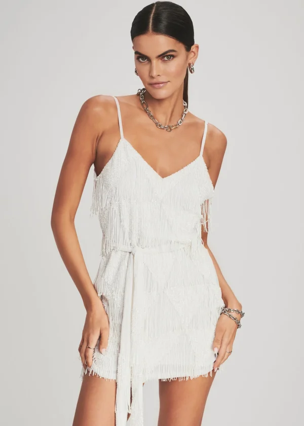 Bridal Party*Retrofete Claire Sequin Fringe Dress White Fringe