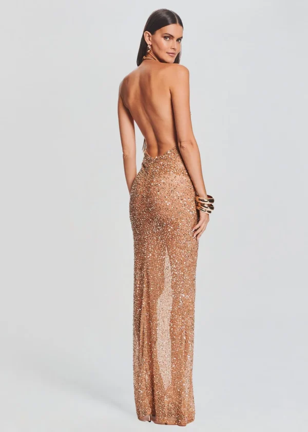 Guest Of*Retrofete Clarisse Sequin Dress Champagne