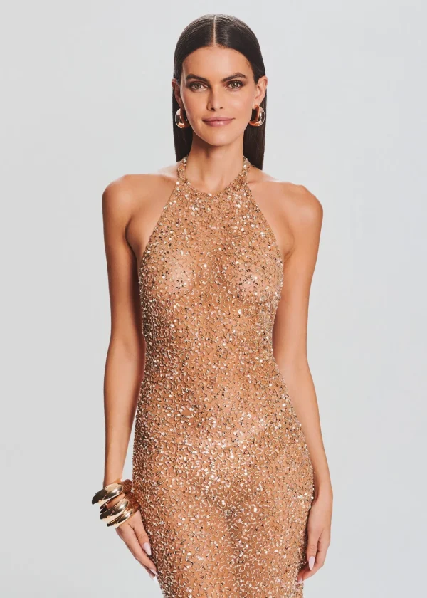 Guest Of*Retrofete Clarisse Sequin Dress Champagne