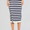 Spring Knits*Retrofete Cleat Knit Skirt Cream/ Navy