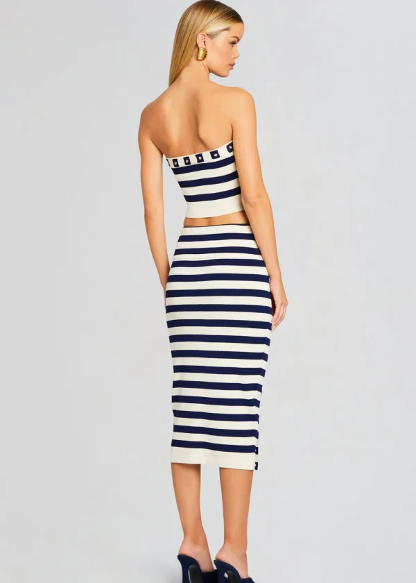 Spring Knits*Retrofete Cleat Knit Skirt Cream/ Navy