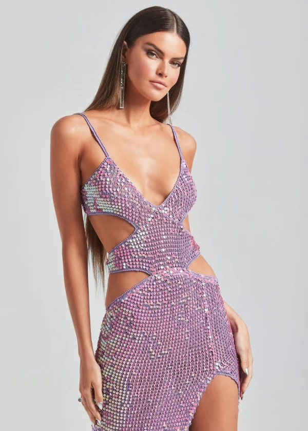 Dresses*Retrofete Coco Crochet Dress Iridescent Lilac/Pink