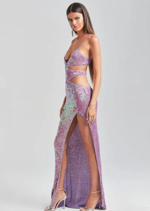 Subtle Shimmer*Retrofete Coco Crochet Dress Iridescent Lilac/Pink