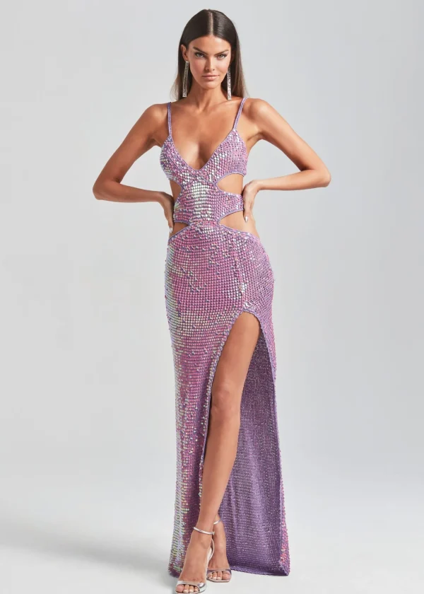 Gowns*Retrofete Coco Crochet Dress Iridescent Lilac/Pink