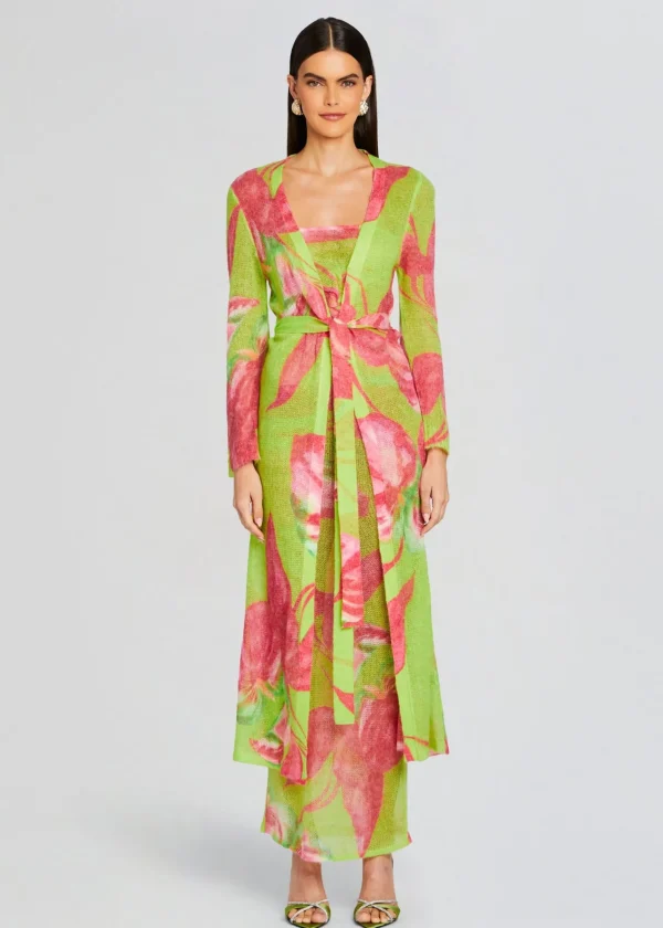Tropical Hues*Retrofete Cruz Knit Duster Lime Anthurium