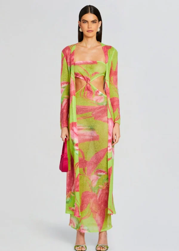 Spring Knits*Retrofete Cruz Knit Duster Lime Anthurium