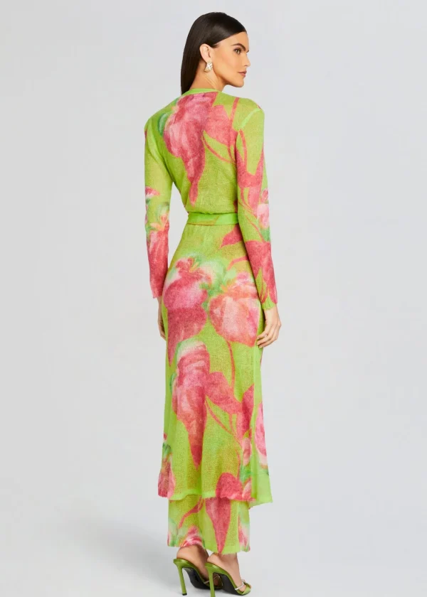Resort '24*Retrofete Cruz Knit Duster Lime Anthurium