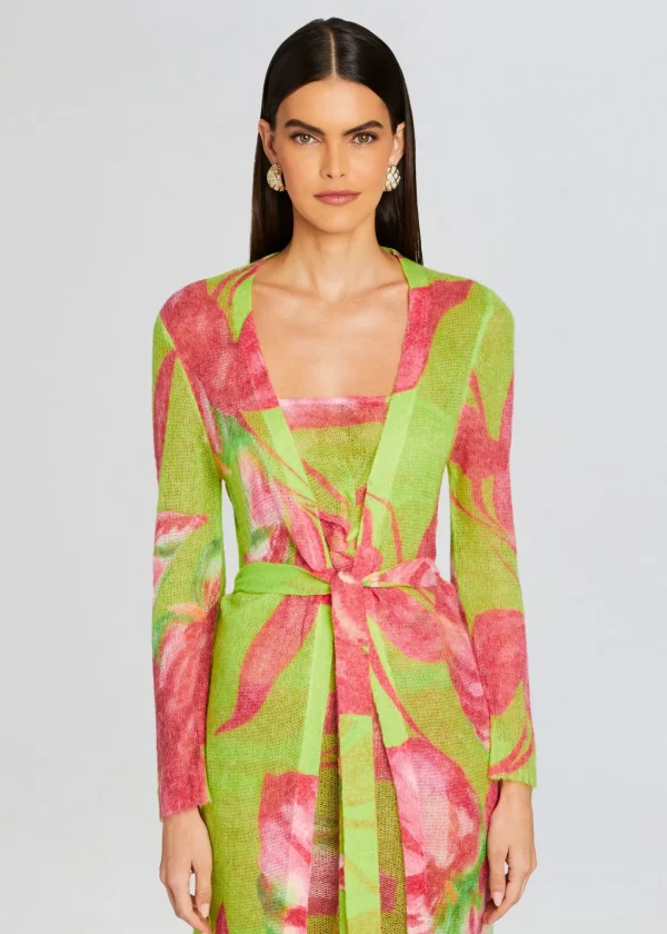 Resort '24*Retrofete Cruz Knit Duster Lime Anthurium