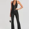 Best Sellers*Retrofete Cynthia Coated Denim Jumpsuit Coated Black