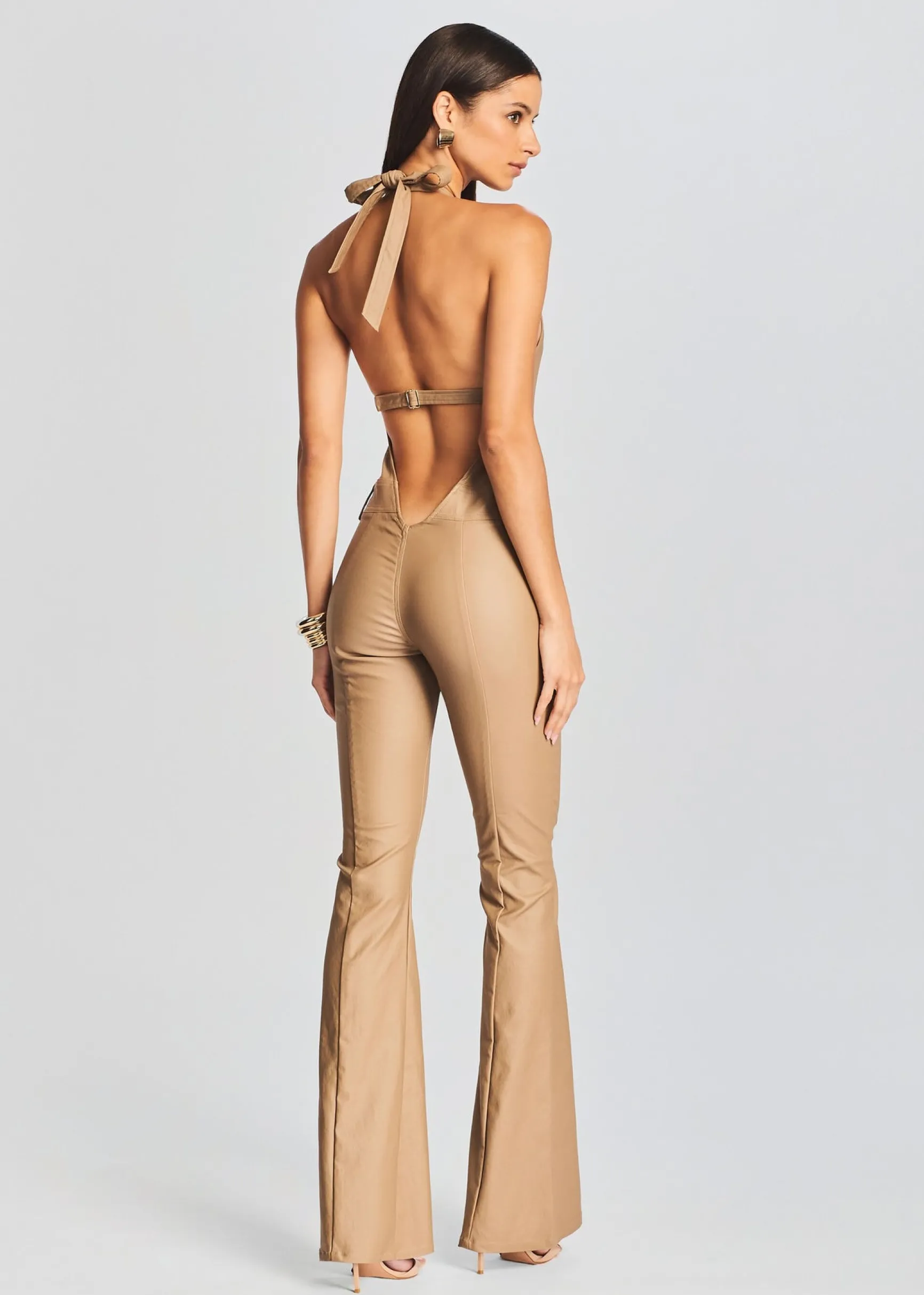 cynthia_coated_denim_jump_3-4.webp Day to Night*Retrofete Cynthia Coated Denim Jumpsuit Coated Tannin