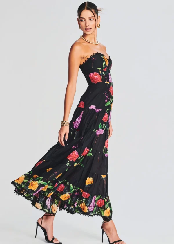 Honeymoon Looks*Retrofete Danny Long Dress Black Bonita