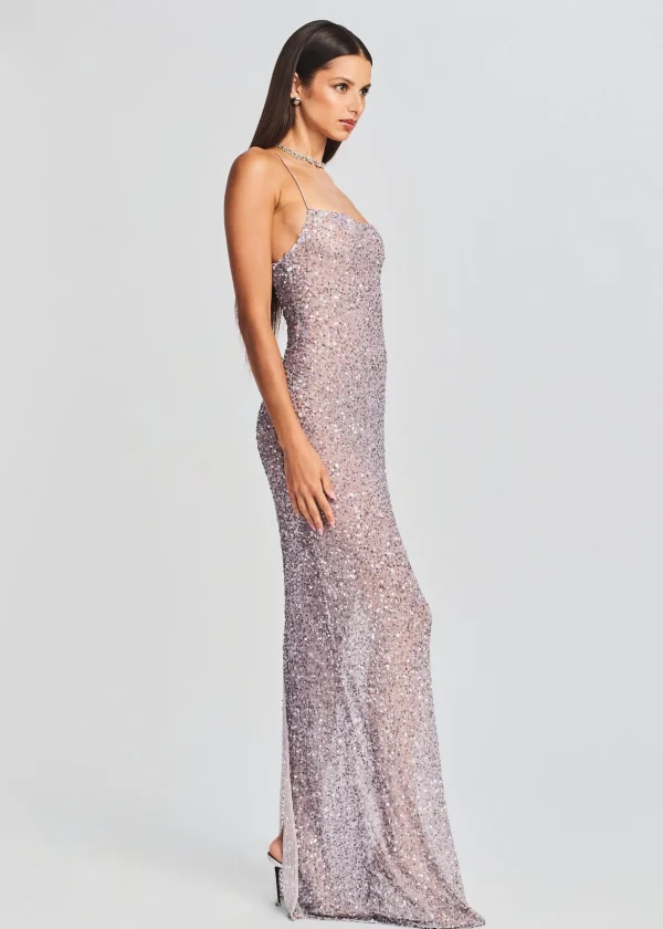 Guest Of*Retrofete Dante Sequin Dress Mink Grey