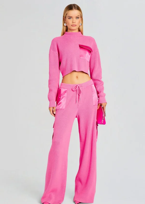 Bottoms*Retrofete Daph Knit Cargo Pant Malibu Pink