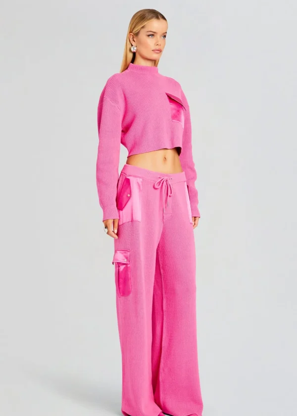 Spring Knits*Retrofete Daph Knit Cargo Pant Malibu Pink