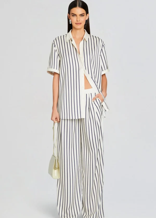 Trending*Retrofete Davey Blouse Navy/ Ivory Stripe
