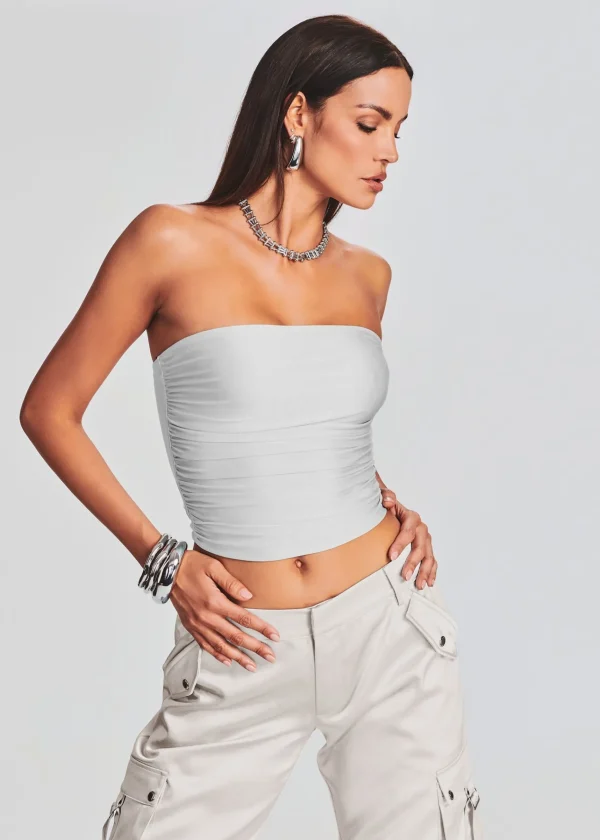 Day to Night*Retrofete Debbi Strapless Top Silver