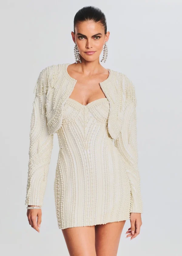 Guest Of*Retrofete Deema Pearl Dress Ivory