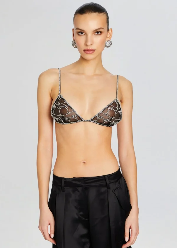 RETROFÊTE*Retrofete Deja Crystal Bra Black/Silver
