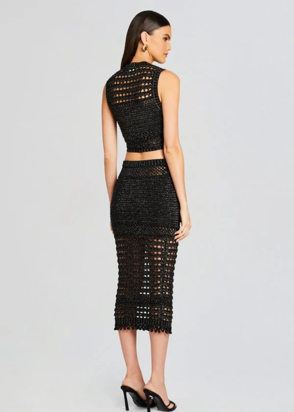 RETROFÊTE*Retrofete Delma Knit Crochet Top Black/Gold