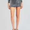 Resort '24*Retrofete Delta Embellished Knit Skirt Black/Silver