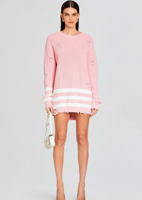 Spring Knits*Retrofete Devin Sweater Baby Pink/White