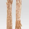 Neutral Moments*Retrofete Diem Sequin Gloves Tannin