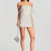 Reception Dresses*Retrofete Dixie Sequin Fringe Dress Silver/White