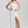 Bridal Shower*Retrofete Dolly Sequin Feather Dress Moonglow White