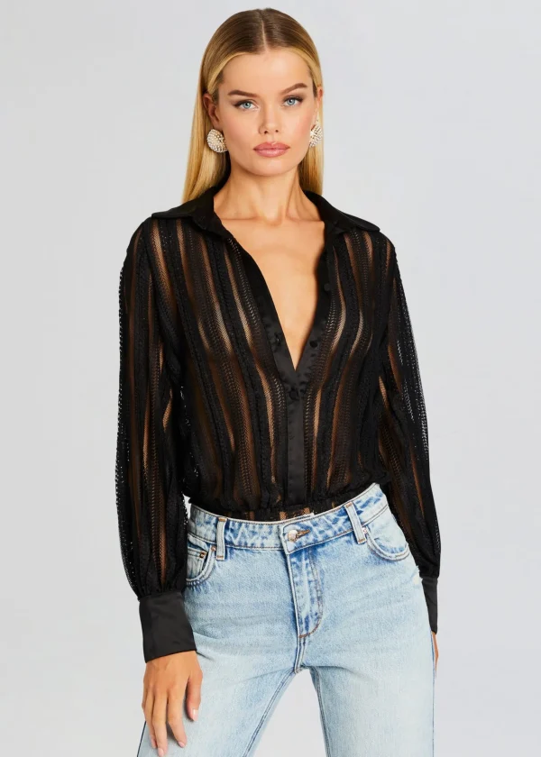 Tops*Retrofete Donney Bodysuit Black Sham
