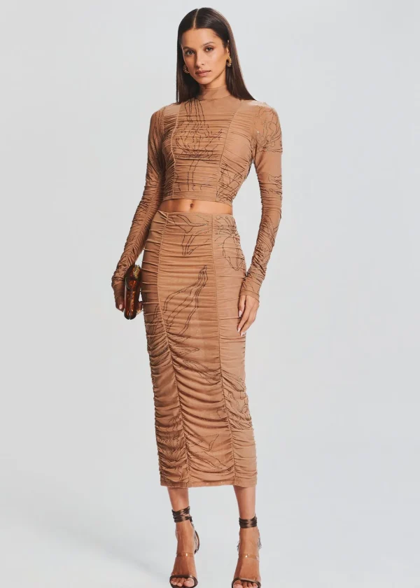 Neutral Moments*Retrofete Dream Midi Skirt Nude