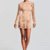 Neutral Moments*Retrofete Ebony Suede Leather Dress Tannin