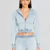 Denim*Retrofete Edith Terry Cropped Hoodie Skylight Terry