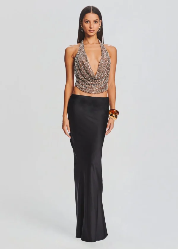 Neutral Moments*Retrofete Eleanor Sequin Top Tannin/Silver