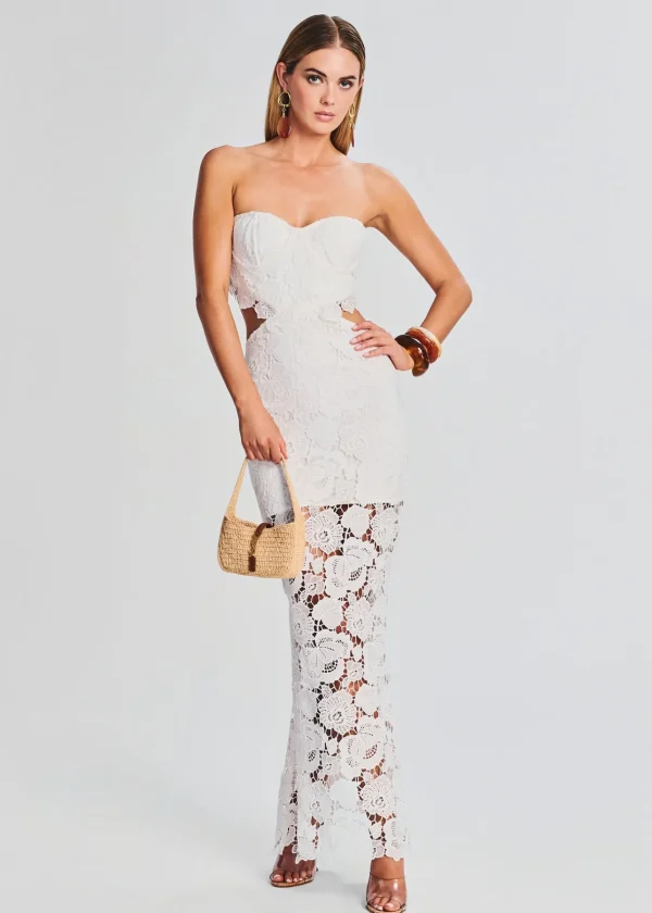 Bridal Shower*Retrofete Eliza Lace Maxi Dress White