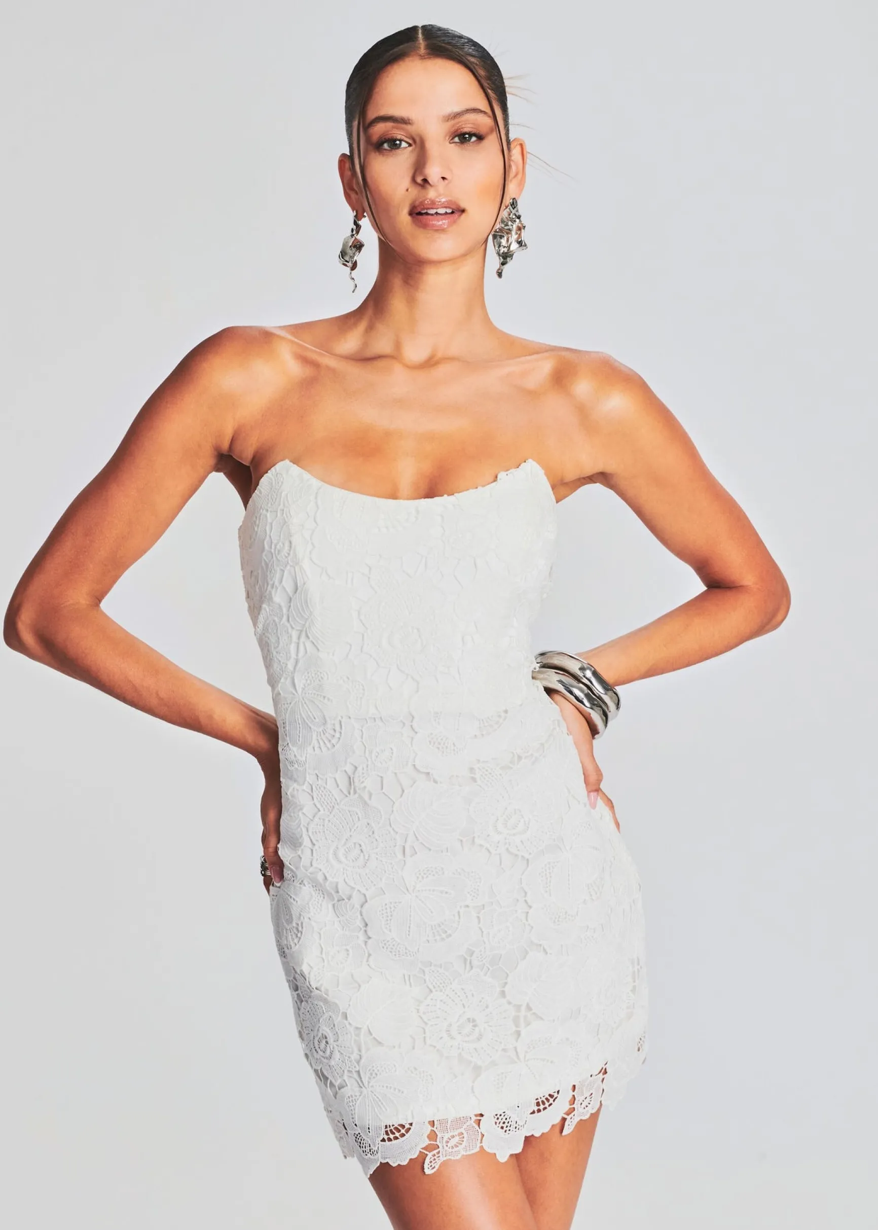 eliza_lace_strapless_mini_1-1.webp Bachelorette Party*Retrofete Eliza Lace Strapless Mini Dress White