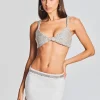 Bachelorette Party*Retrofete Elle Crystal Embellished Bra White/Silver