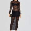 Midi*Retrofete Ellie Lace Midi Dress Black
