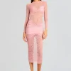 Midi*Retrofete Ellie Lace Midi Dress Baby Pink