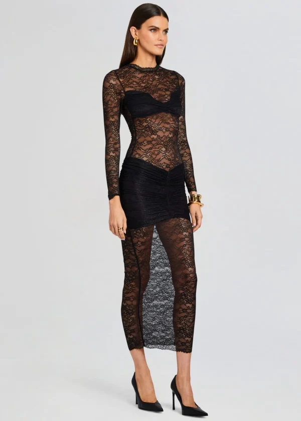 Guest Of*Retrofete Ellie Lace Midi Dress Black