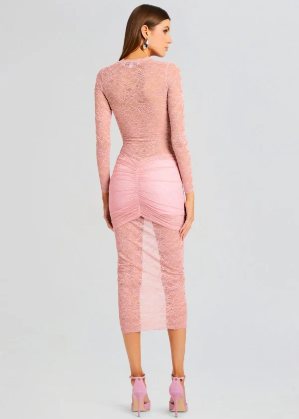Dresses*Retrofete Ellie Lace Midi Dress Baby Pink
