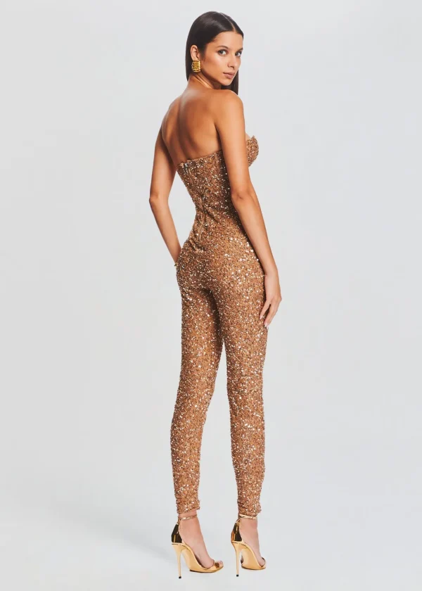 Jumpsuits*Retrofete Elodie Sequin Jumpsuit Tannin