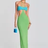 Honeymoon Looks*Retrofete Eloisa Dress Green/Blue